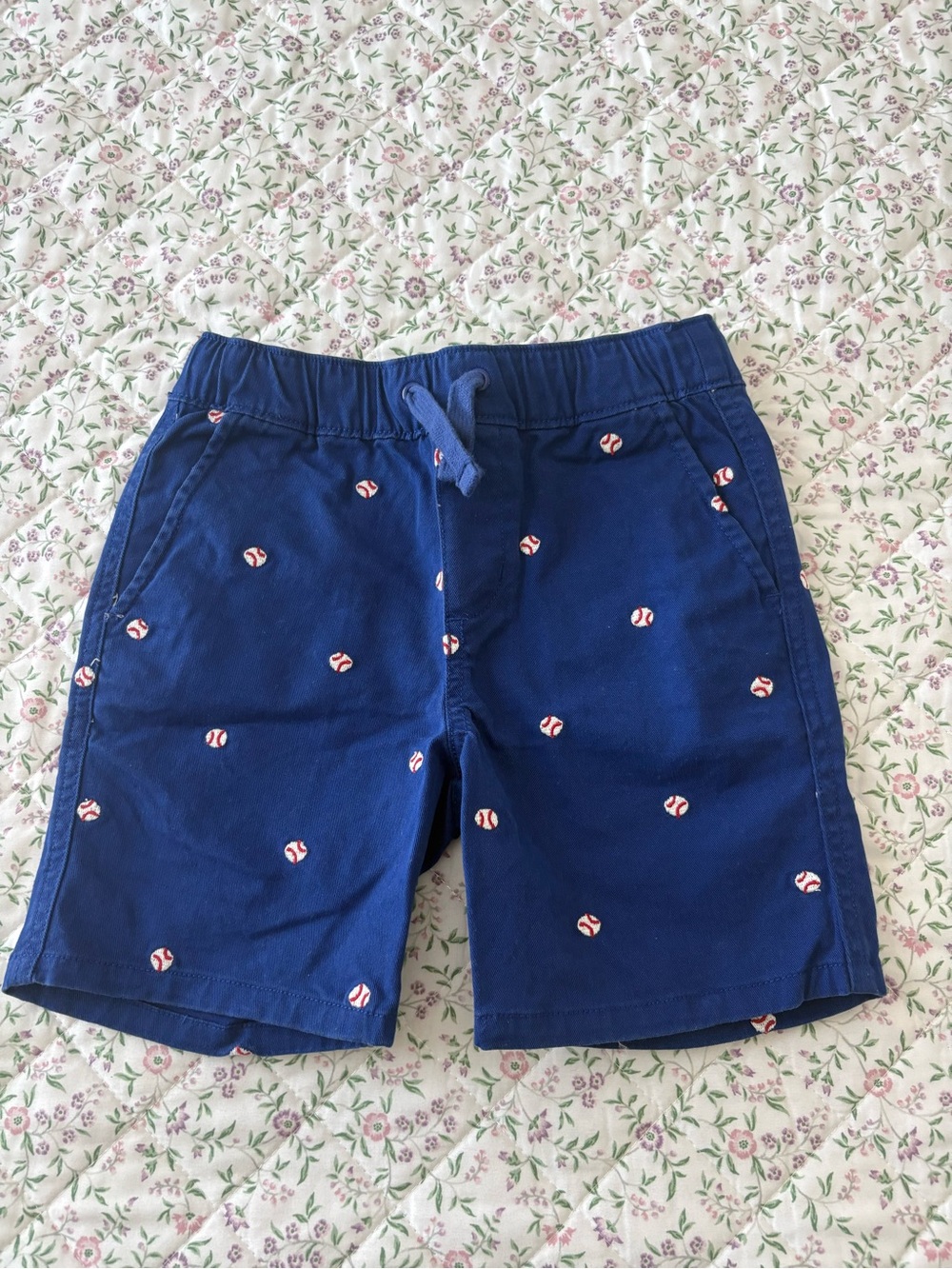 Gymboree Navy Blue Baseball Embroidered Shorts